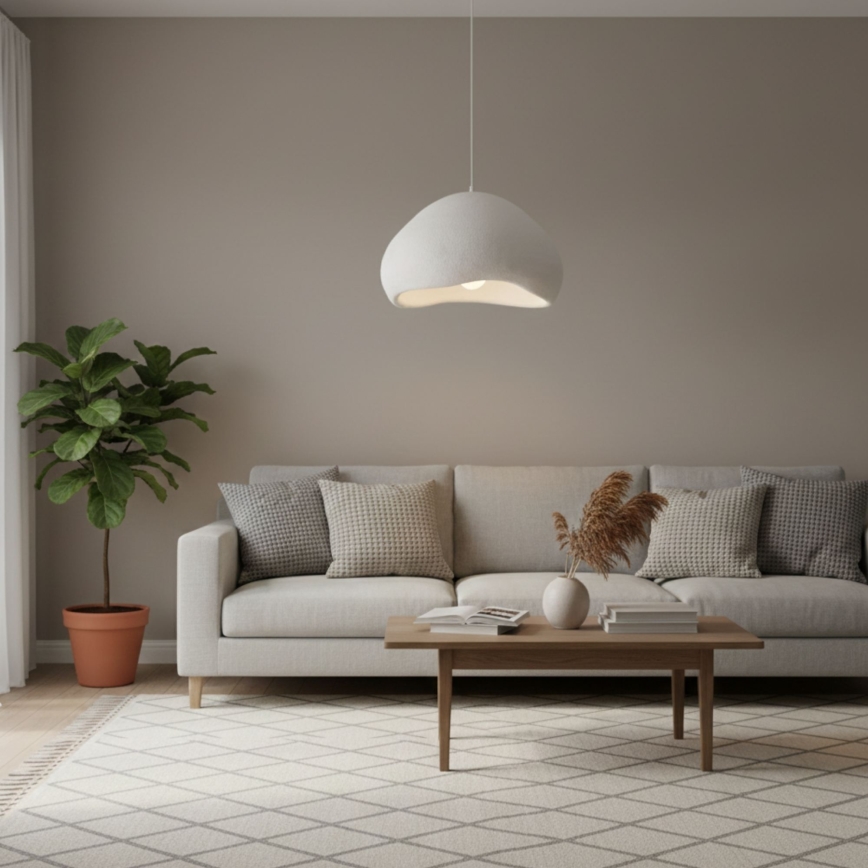Brilagi - Lampada a sospensione con cavo WABI SABI 1xE27/40W/230V Ø 50 cm bianca