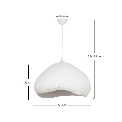 Brilagi - Lampada a sospensione con cavo WABI SABI 1xE27/40W/230V Ø 50 cm bianca