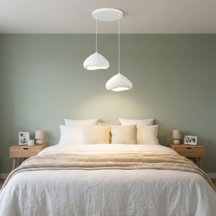 Brilagi - Lampada a sospensione con cavo WABI SABI 2xE27/40W/230V Ø 45 cm, bianco
