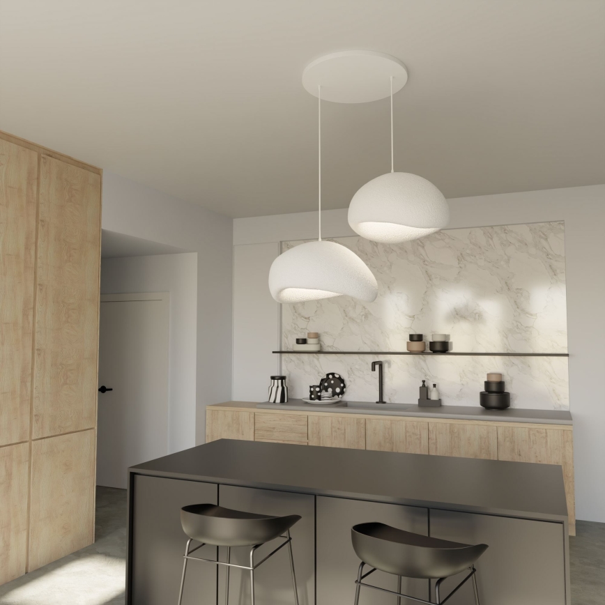 Brilagi - Lampada a sospensione con cavo WABI SABI, 2xE27/40W/230V, Ø 60 cm, bianco