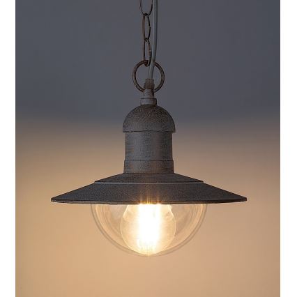 Brilagi - Lampada a sospensione da esterno MOLDE 1xE27/60W IP44 bianco/patina