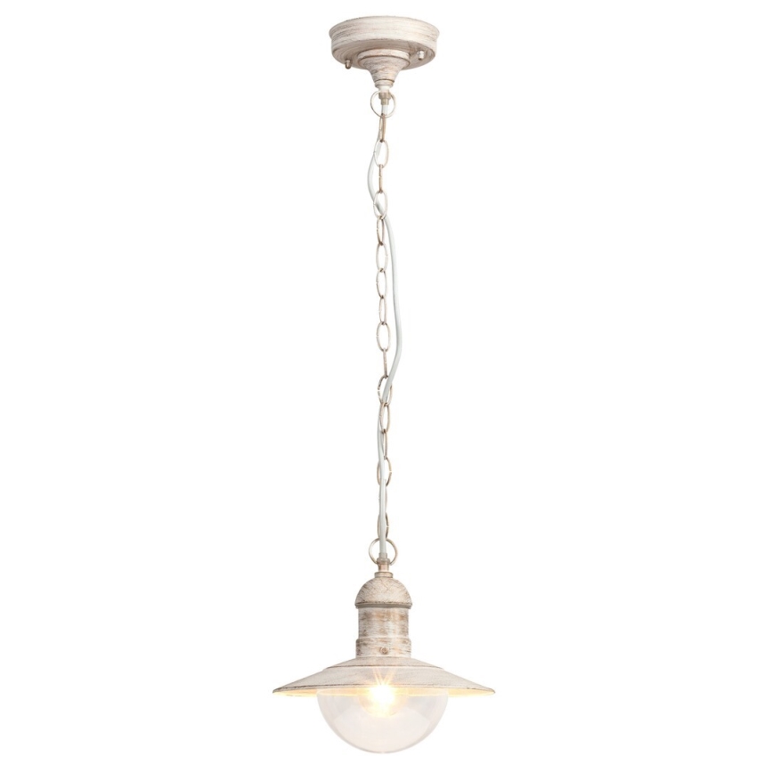 Brilagi - Lampada a sospensione da esterno MOLDE 1xE27/60W IP44 bianco/patina