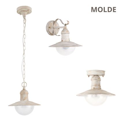 Brilagi - Lampada a sospensione da esterno MOLDE 1xE27/60W IP44 bianco/patina