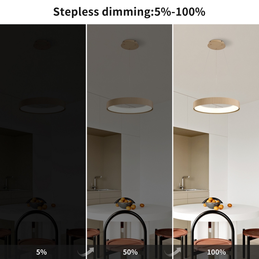 Brilagi - Lampadario dimmerabile a sospensione con cavo FALCON MODERN LED/30W/230V 3000-6500K 40 cm beige + telecomando