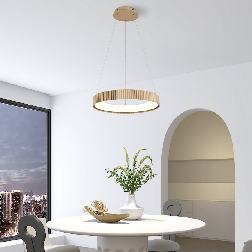 Brilagi - Lampadario dimmerabile a sospensione con cavo FALCON MODERN LED/30W/230V 3000-6500K 40 cm beige + telecomando