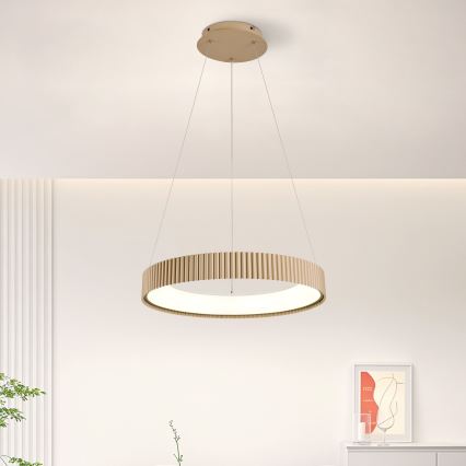 Brilagi - Lampadario dimmerabile a sospensione con cavo FALCON MODERN LED/30W/230V 3000-6500K 40 cm beige + telecomando