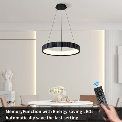 Brilagi - Lampada a sospensione LED dimmerabile su cavo FALCON MODERN LED/54W/230V 3000-6500K Ø 60 cm nero + telecomando