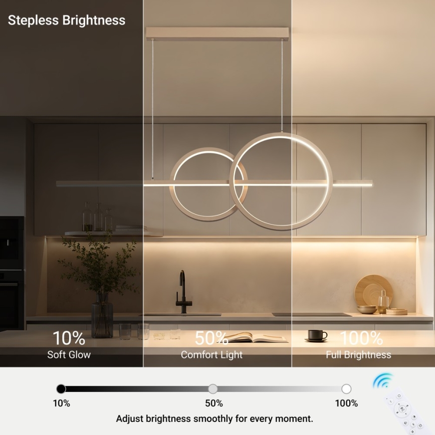 BRILAGI - Lampadario LED dimmerabile su cavo SIGNATURE LED/53W/230V 3000-6000K 120 cm beige+ telecomando