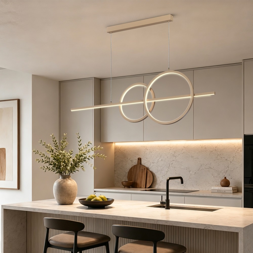 BRILAGI - Lampadario LED dimmerabile su cavo SIGNATURE LED/53W/230V 3000-6000K 120 cm beige+ telecomando