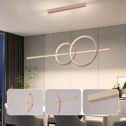 BRILAGI - Lampadario LED dimmerabile su cavo SIGNATURE LED/53W/230V 3000-6000K 120 cm beige+ telecomando