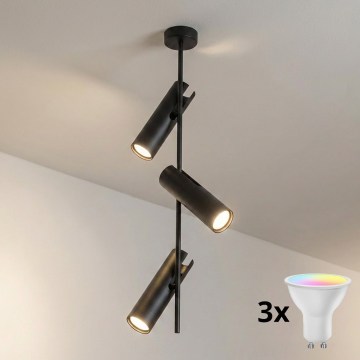 Brilagi - Lampada a sospensione dimmerabile su stelo LED RGBW BRANCH 3xGU10/6,5W/230V 2700-6500K nera