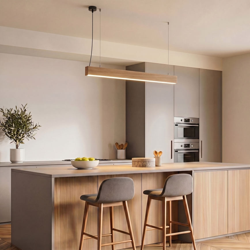 BRILAGI - Lampada a sospensione GARDALINE LED/100W/230V 120 cm rovere