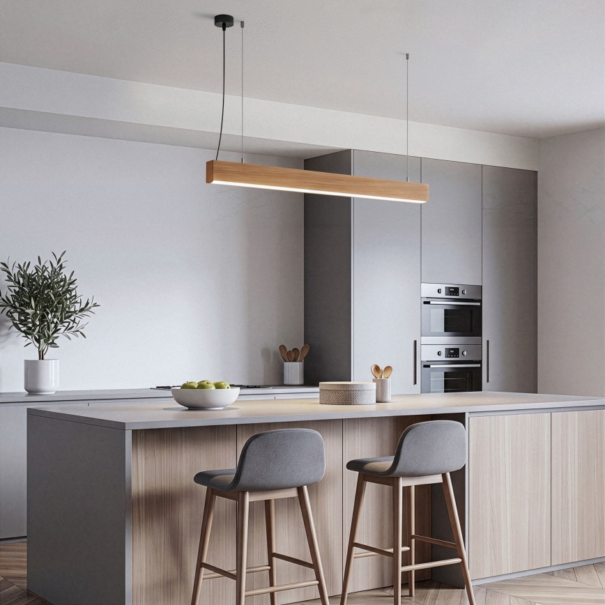 BRILAGI - Lampada a sospensione GARDALINE LED/100W/230V 120 cm rovere