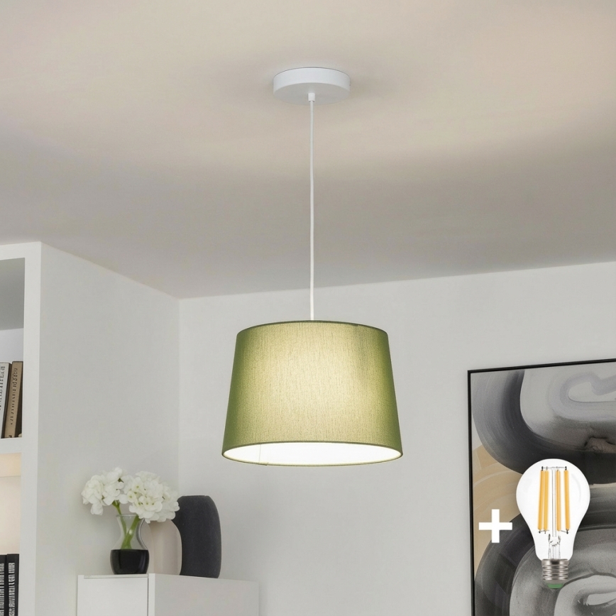 Brilagi - Lampada a sospensione LED a cavo CERIA 1xE27/40W/230V Ø 30 cm, verde