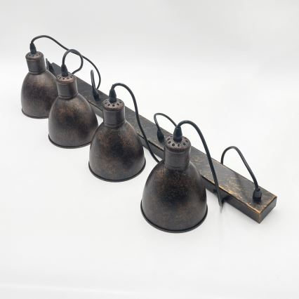 Brilagi - Lampada a sospensione LED a cavo RIDDY 4xE27/60W/230V ramata/patina