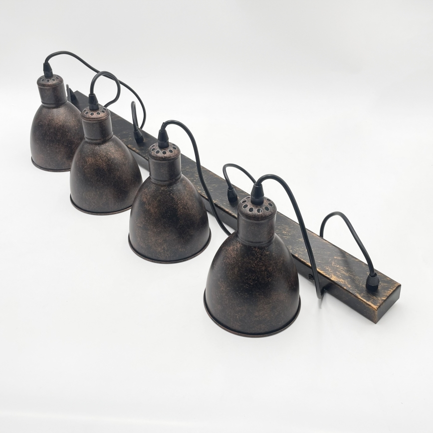 Brilagi - Lampada a sospensione LED a cavo RIDDY 4xE27/60W/230V ramata/patina