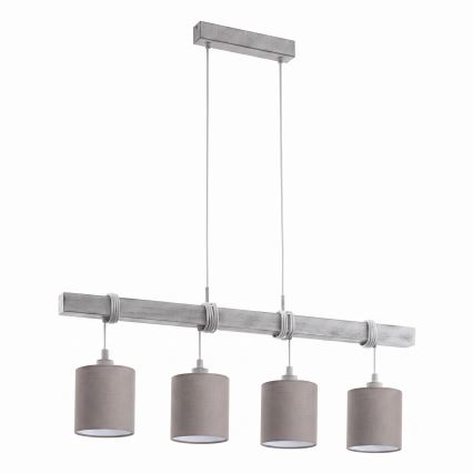 Brilagi - Lampada a sospensione LED con cavo NUBILA 4xE27/60W/230V grigio/antracite