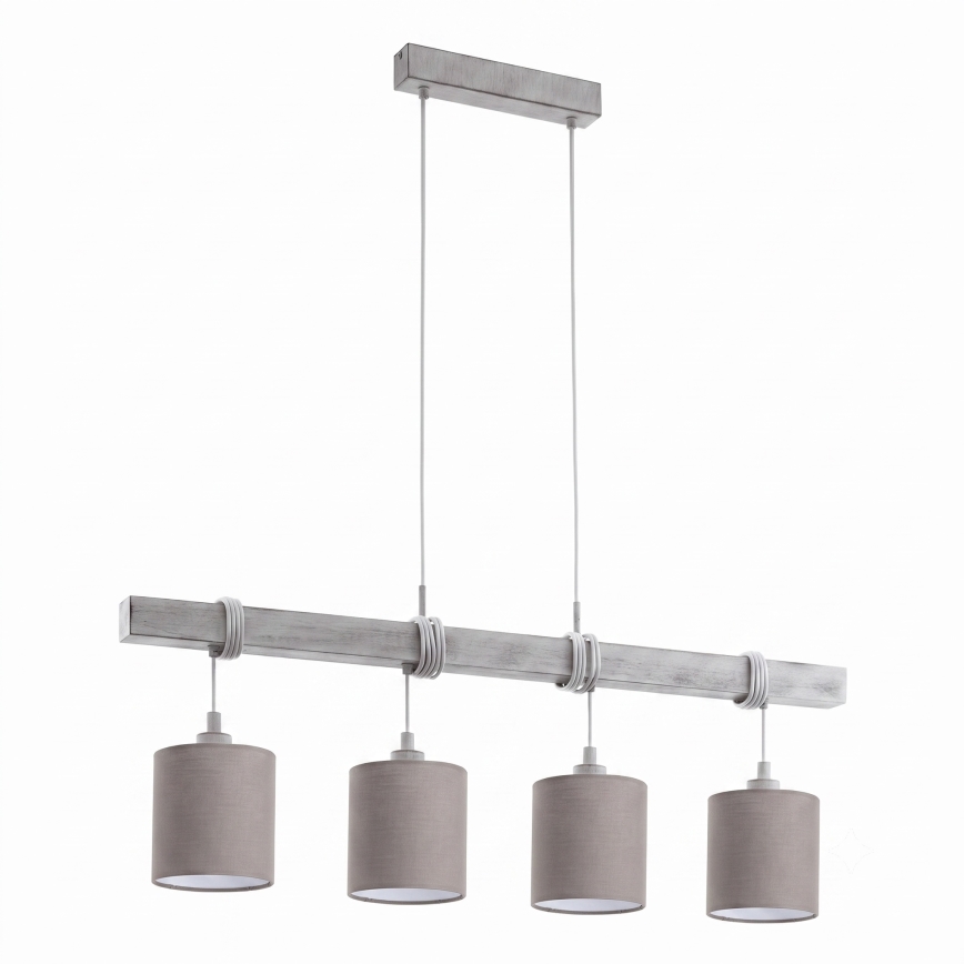 Brilagi - Lampada a sospensione LED con cavo NUBILA 4xE27/60W/230V grigio/antracite
