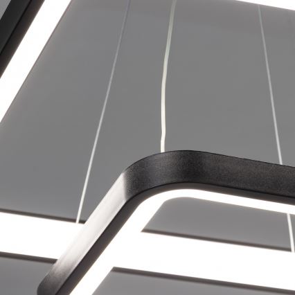 Brilagi - Lampadario LED dimmerabile a sospensione con cavo FALCON SLIM LED/78W/230V 3000-6500K 50x50 cm nero + telecomando