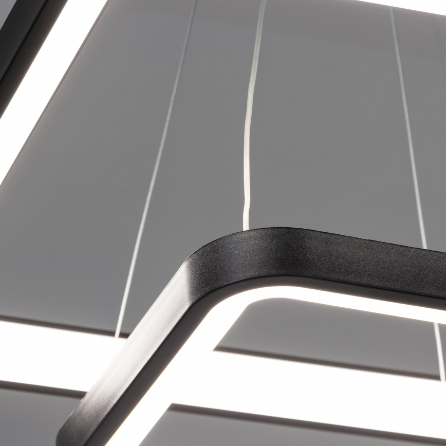 Brilagi - Lampadario LED dimmerabile a sospensione con cavo FALCON SLIM LED/78W/230V 3000-6500K 50x50 cm nero + telecomando