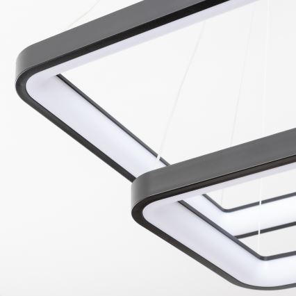 Brilagi - Lampadario LED dimmerabile a sospensione con cavo FALCON SLIM LED/78W/230V 3000-6500K 50x50 cm nero + telecomando