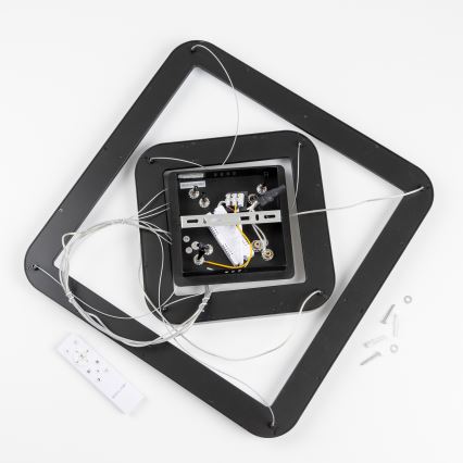 Brilagi - Lampadario LED dimmerabile a sospensione con cavo FALCON SLIM LED/78W/230V 3000-6500K 50x50 cm nero + telecomando