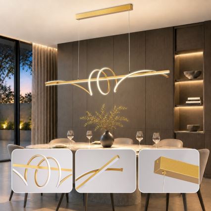 BRILAGI - LED lampadario dimmerabile su cavo SIGNATURE LED/50W/230V 3000-6000K 120 cm dorato + telecomando