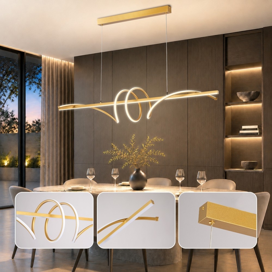 BRILAGI - LED lampadario dimmerabile su cavo SIGNATURE LED/50W/230V 3000-6000K 120 cm dorato + telecomando