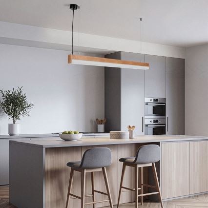 BRILAGI - Lampada a sospensione LED GARDALINE LED/100W/230V 120 cm rovere