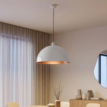 Brilagi - Lampada a sospensione LED METALO 1xE27/40W/230V Ø 40 cm bianco/ramato