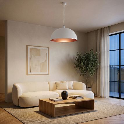 Brilagi - Lampada a sospensione LED METALO 1xE27/40W/230V Ø 40 cm bianco/ramato