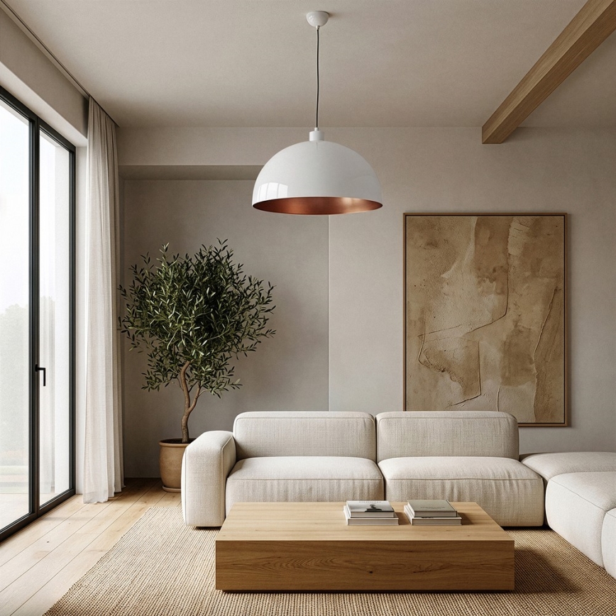 Brilagi - Lampada a sospensione LED METALO 1xE27/40W/230V Ø 40 cm bianco/ramato