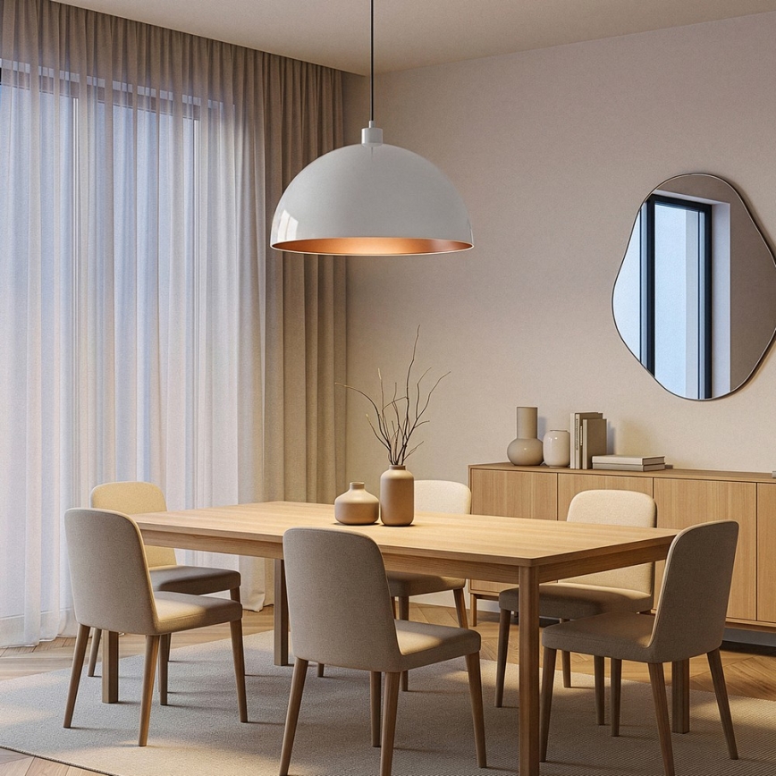 Brilagi - Lampada a sospensione LED METALO 1xE27/40W/230V Ø 40 cm bianco/ramato