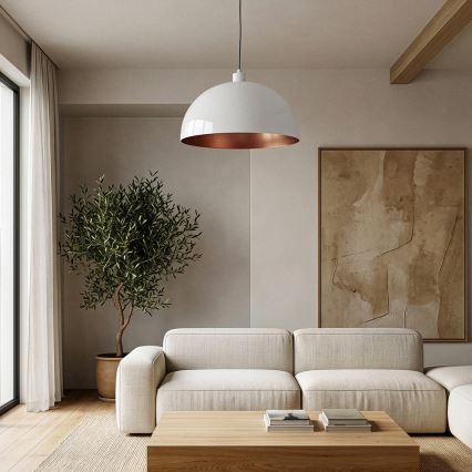Brilagi - Lampada a sospensione LED METALO 1xE27/40W/230V Ø 40 cm bianco/ramato