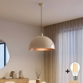 Brilagi - Lampada a sospensione LED METALO su cavo 1xE27/40W/230V Ø 40 cm beige/rame