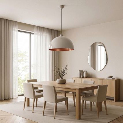 Brilagi - Lampada a sospensione LED METALO su cavo 1xE27/40W/230V Ø 40 cm beige/rame