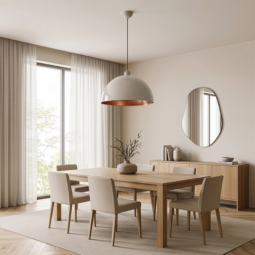 Brilagi - Lampada a sospensione LED METALO su cavo 1xE27/40W/230V Ø 40 cm beige/rame