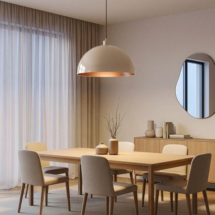 Brilagi - Lampada a sospensione LED METALO su cavo 1xE27/40W/230V Ø 40 cm beige/rame