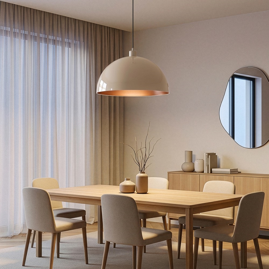 Brilagi - Lampada a sospensione LED METALO su cavo 1xE27/40W/230V Ø 40 cm beige/rame