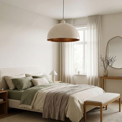 Brilagi - Lampada a sospensione LED METALO su cavo 1xE27/40W/230V Ø 40 cm beige/rame