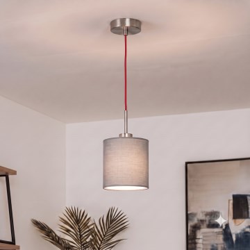 Brilagi - Lampada a sospensione LED NUBILA su cavo 1xE27/60W/230V Ø 14 cm rosso/grigio chiaro