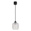 Brilagi - Lampada a sospensione LED RETRO GLASS 1xE27/60W/230V Ø 14 cm nero/bianco