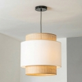 Brilagi - Lampada a sospensione LED su cavo CERIA, 1x E27/40W/230V, Ø 40 cm, nero/beige/bianco