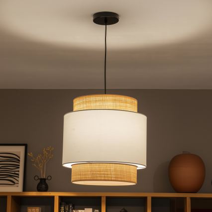 Brilagi - Lampada a sospensione LED su cavo CERIA, 1x E27/40W/230V, Ø 40 cm, nero/beige/bianco