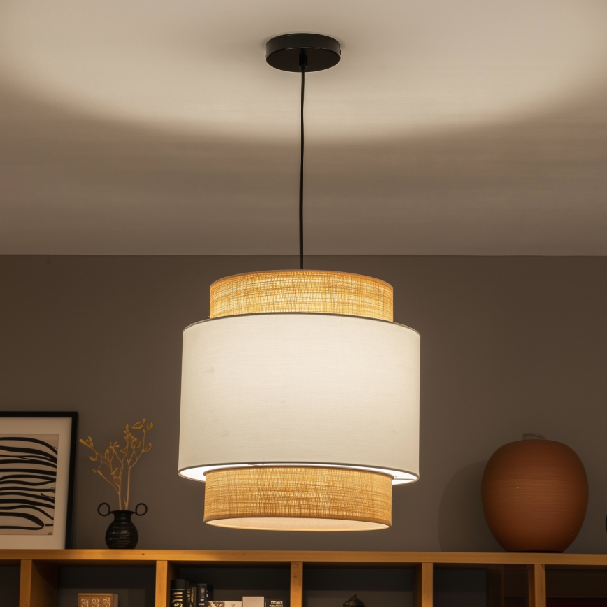 Brilagi - Lampada a sospensione LED su cavo CERIA, 1x E27/40W/230V, Ø 40 cm, nero/beige/bianco