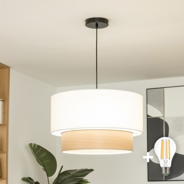 Brilagi - Lampada a sospensione LED su cavo CERIA 1x E27/40W/230V Ø 50 cm bianco/beige