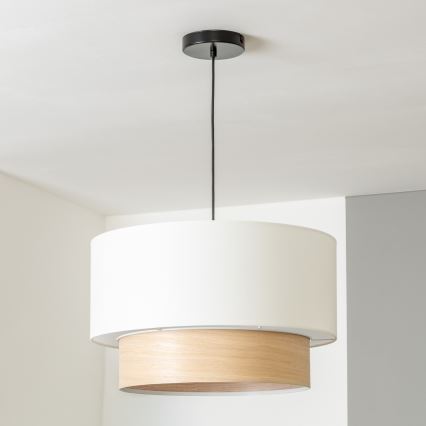 Brilagi - Lampada a sospensione LED su cavo CERIA 1x E27/40W/230V Ø 50 cm bianco/beige