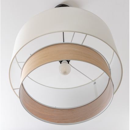 Brilagi - Lampada a sospensione LED su cavo CERIA 1x E27/40W/230V Ø 50 cm bianco/beige