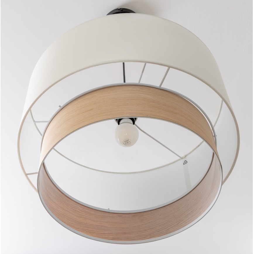 Brilagi - Lampada a sospensione LED su cavo CERIA 1x E27/40W/230V Ø 50 cm bianco/beige