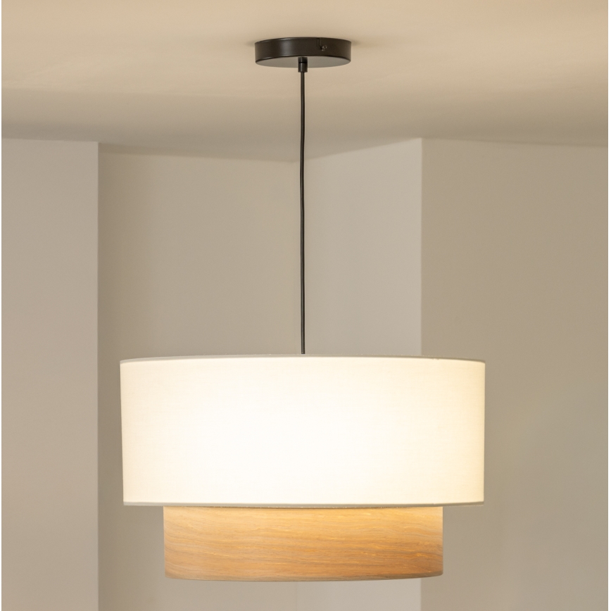 Brilagi - Lampada a sospensione LED su cavo CERIA 1x E27/40W/230V Ø 50 cm bianco/beige